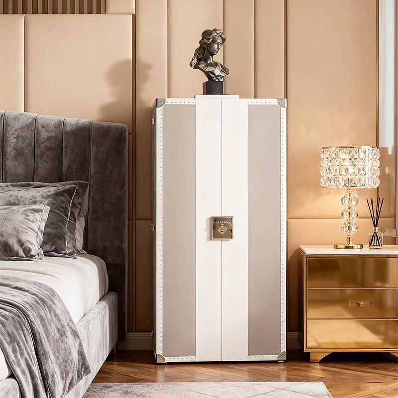 Italian Luxury Solid Wood Leather Wine Display Cabinet