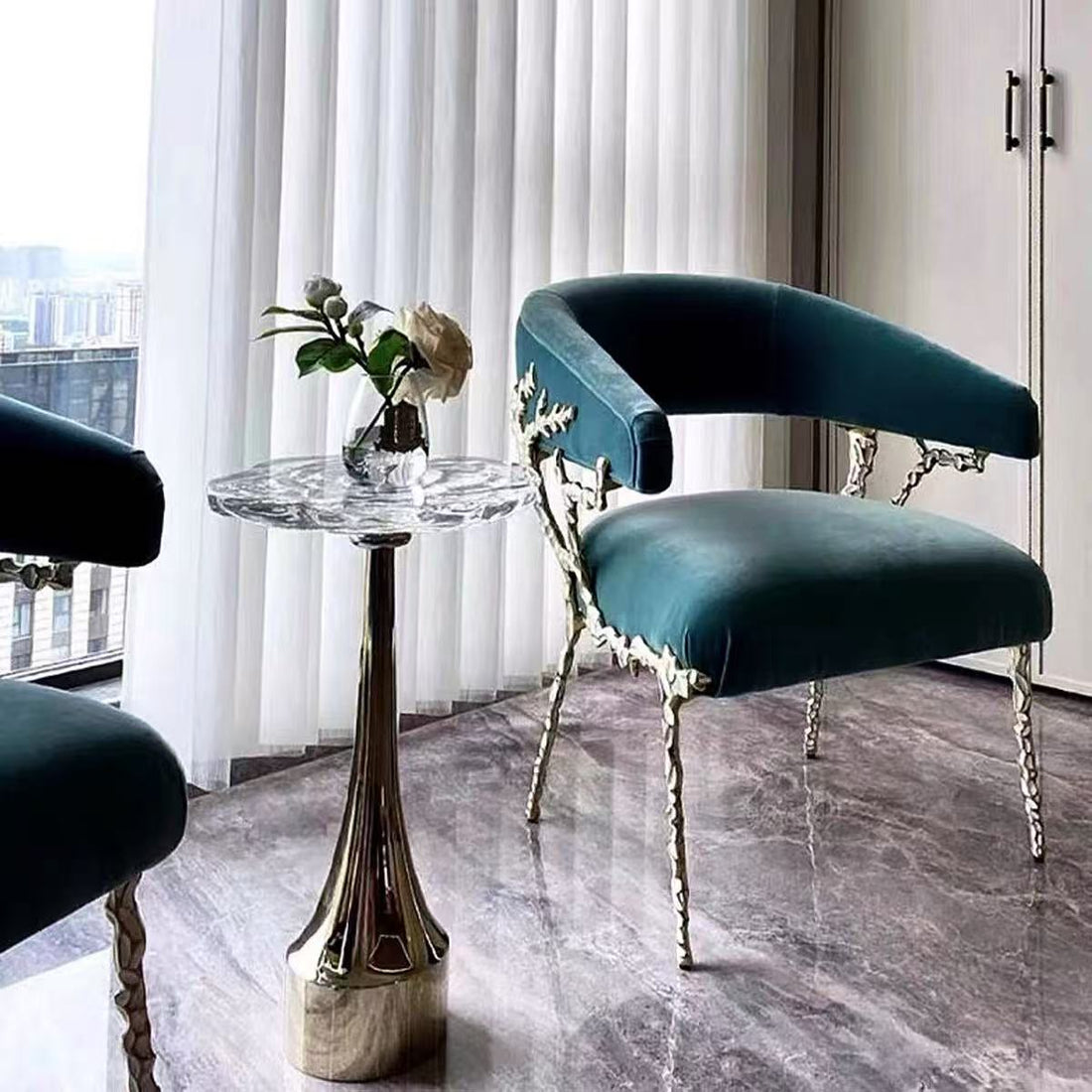 Luxury American Crystal Rose Side Table
