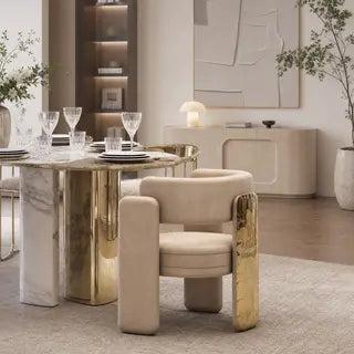 Luxury Brass Accent Chair