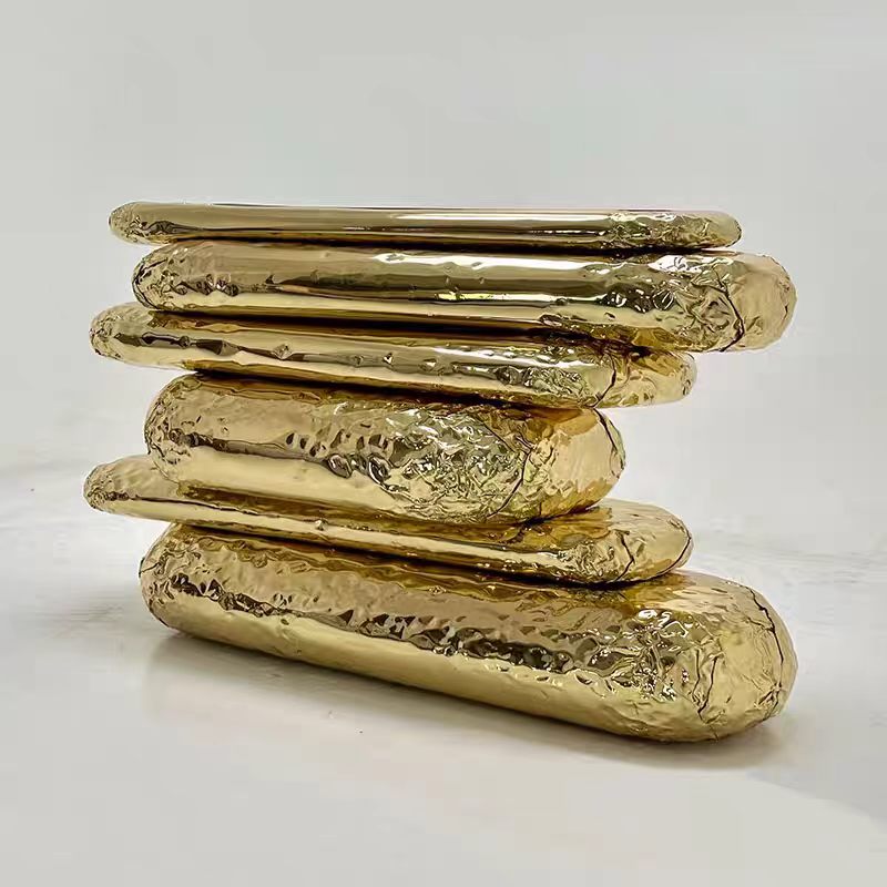 Luxury Brass Marble Irregular Console Table