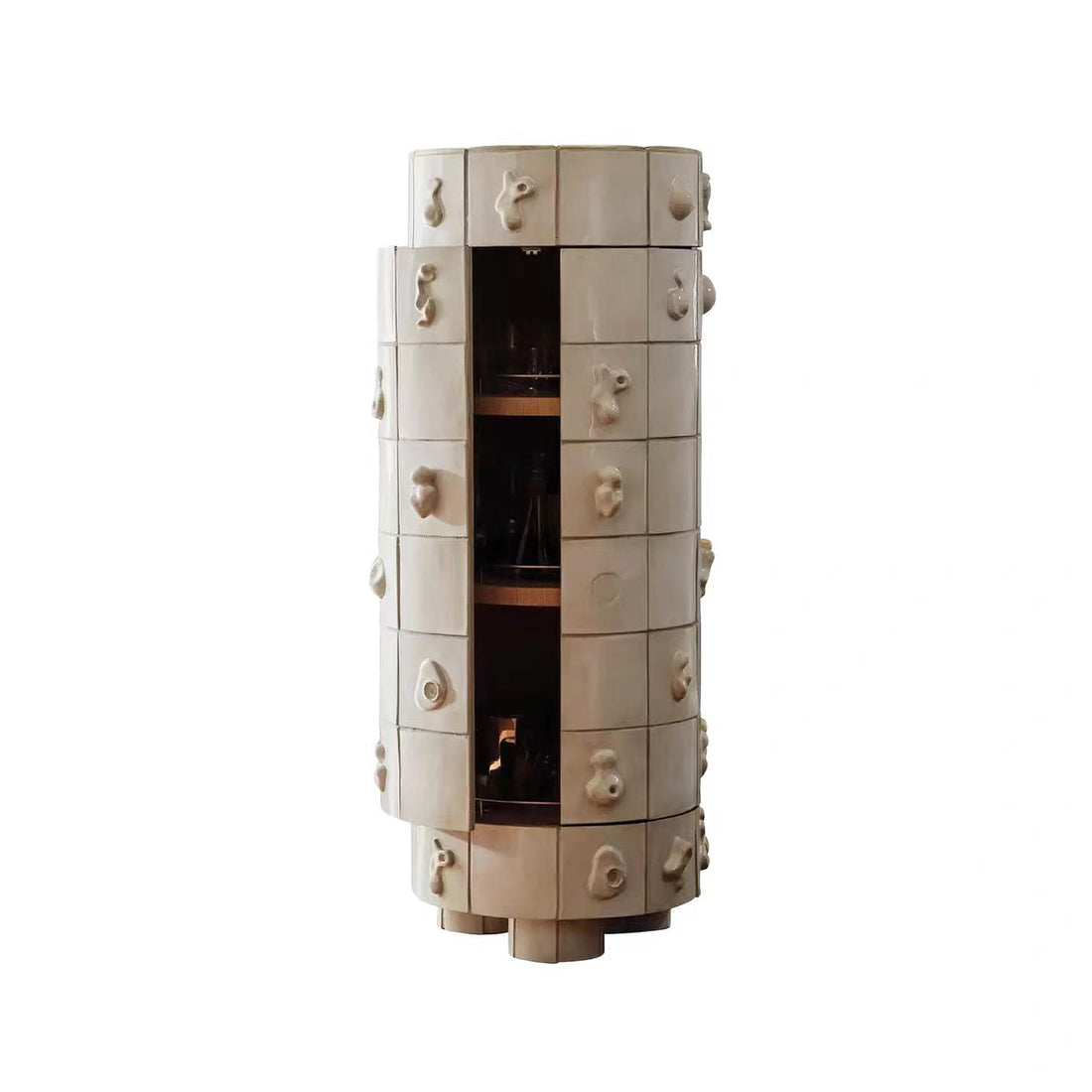 Luxury Ceramic Cylinder Wine Cabinet Design