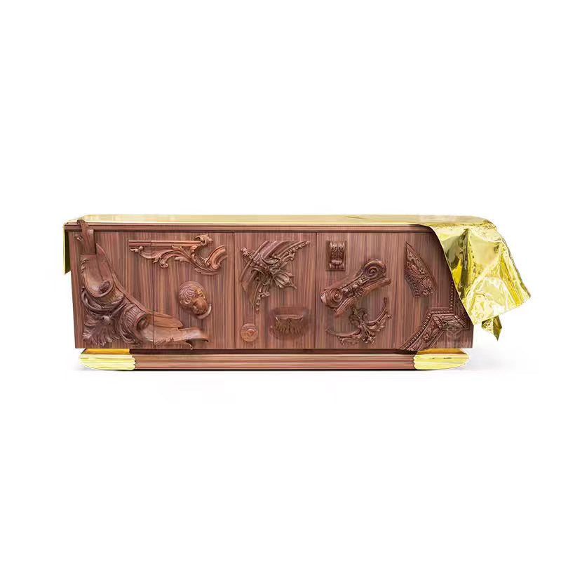 Luxury Designer Sideboard Cabinet with Brass & Glass Details