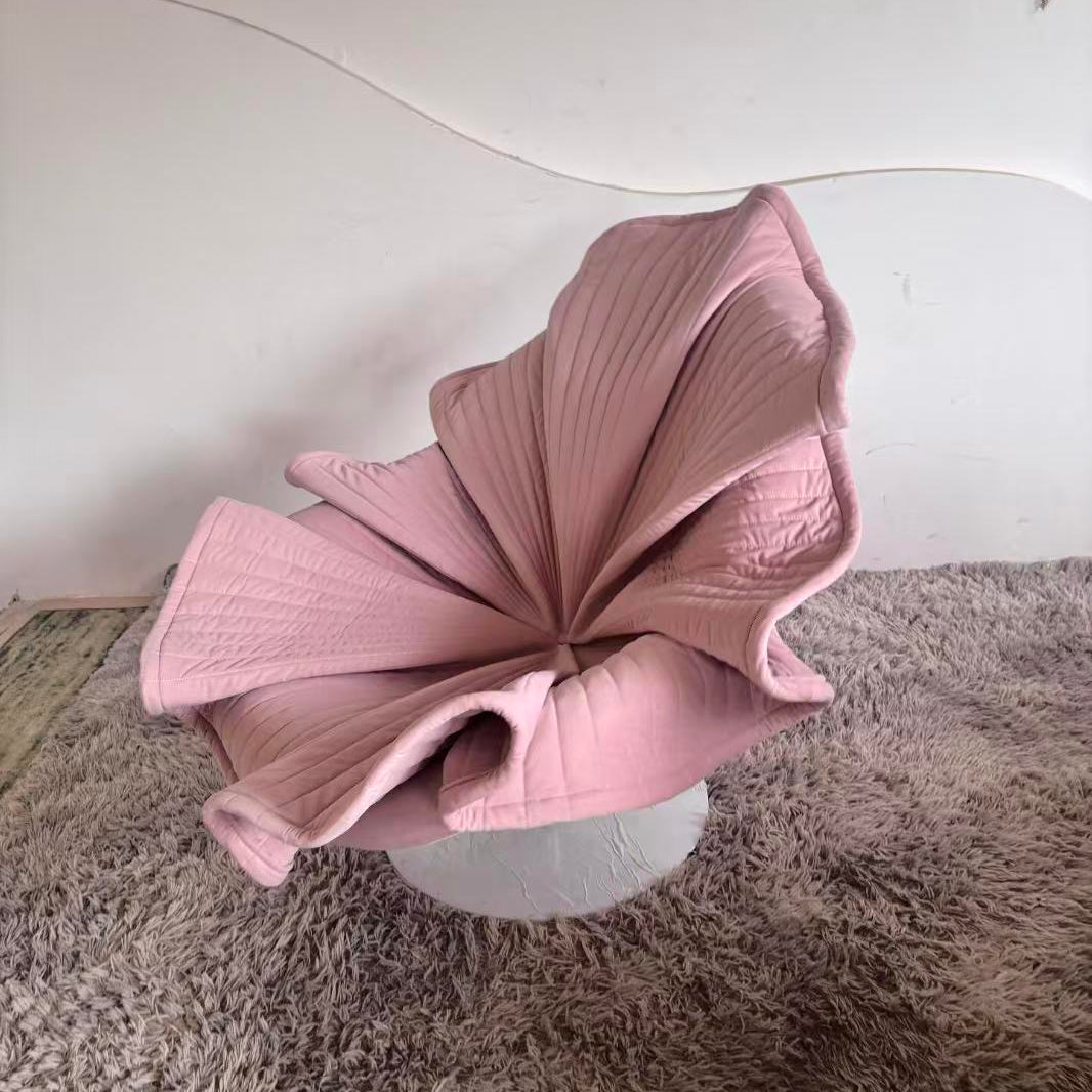 Luxury European Pink Petal Flower Lounge Chair