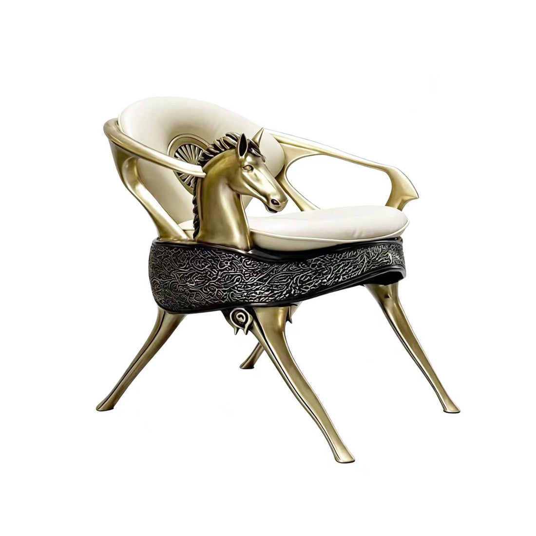 Luxury Horse Head Leather Lounge Chair