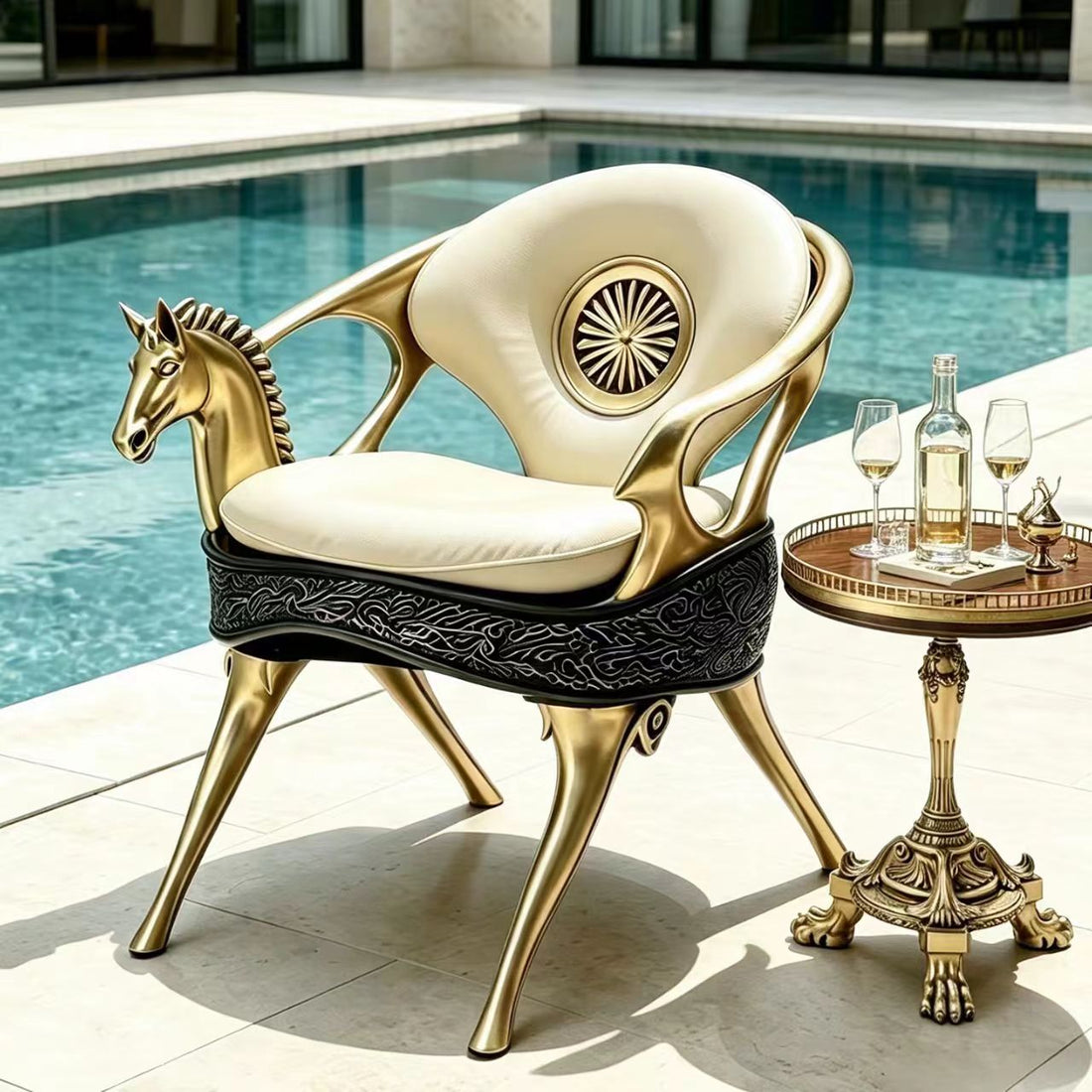 Luxury Horse Head Leather Lounge Chair