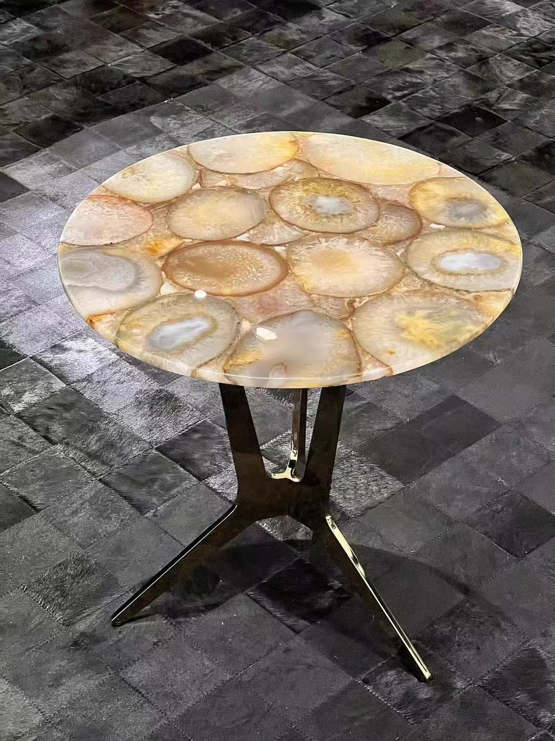 Luxury Italian Agate Stone Side Table