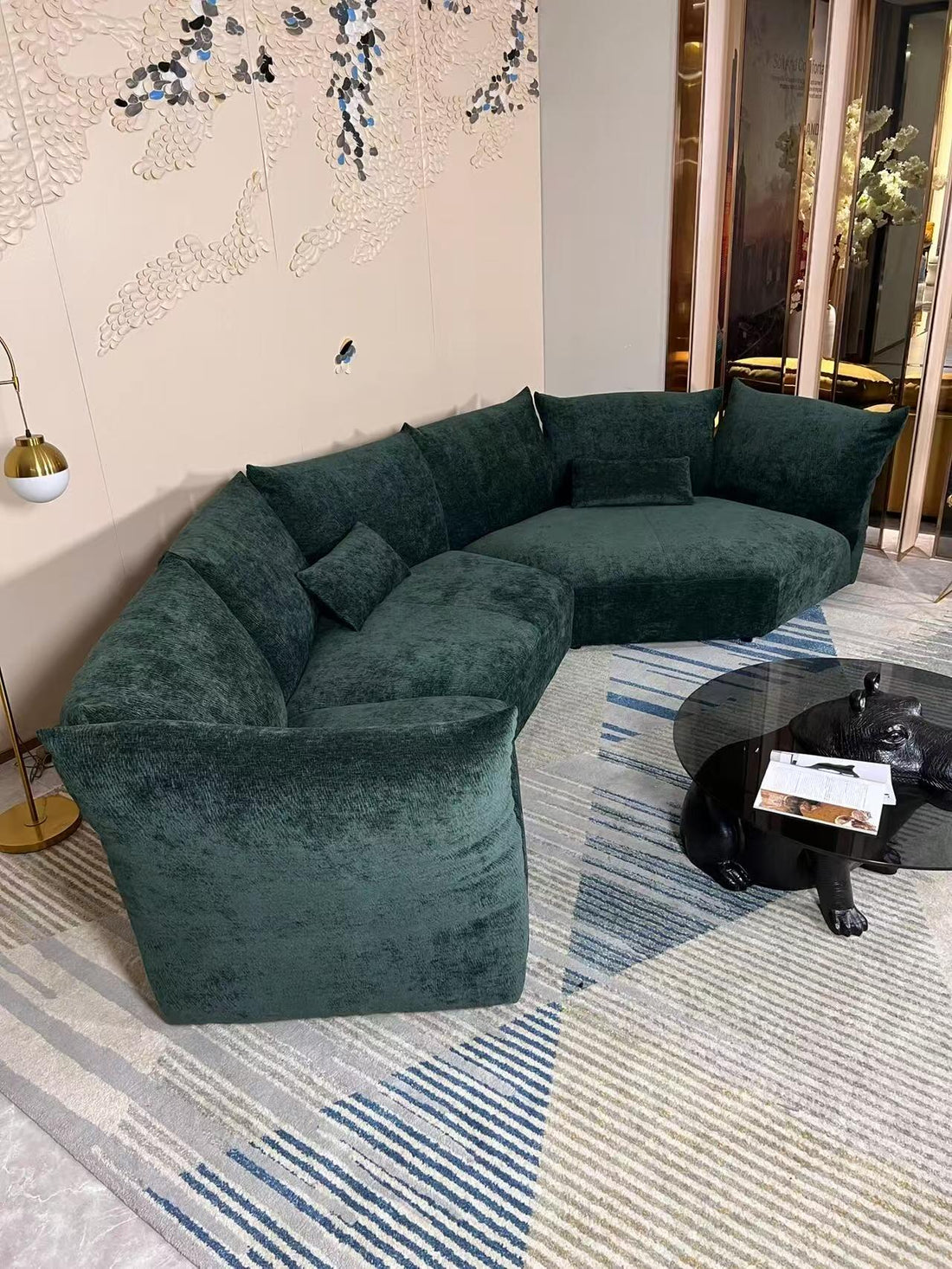 Luxury Italian Curved Fabric Sectional Sofa