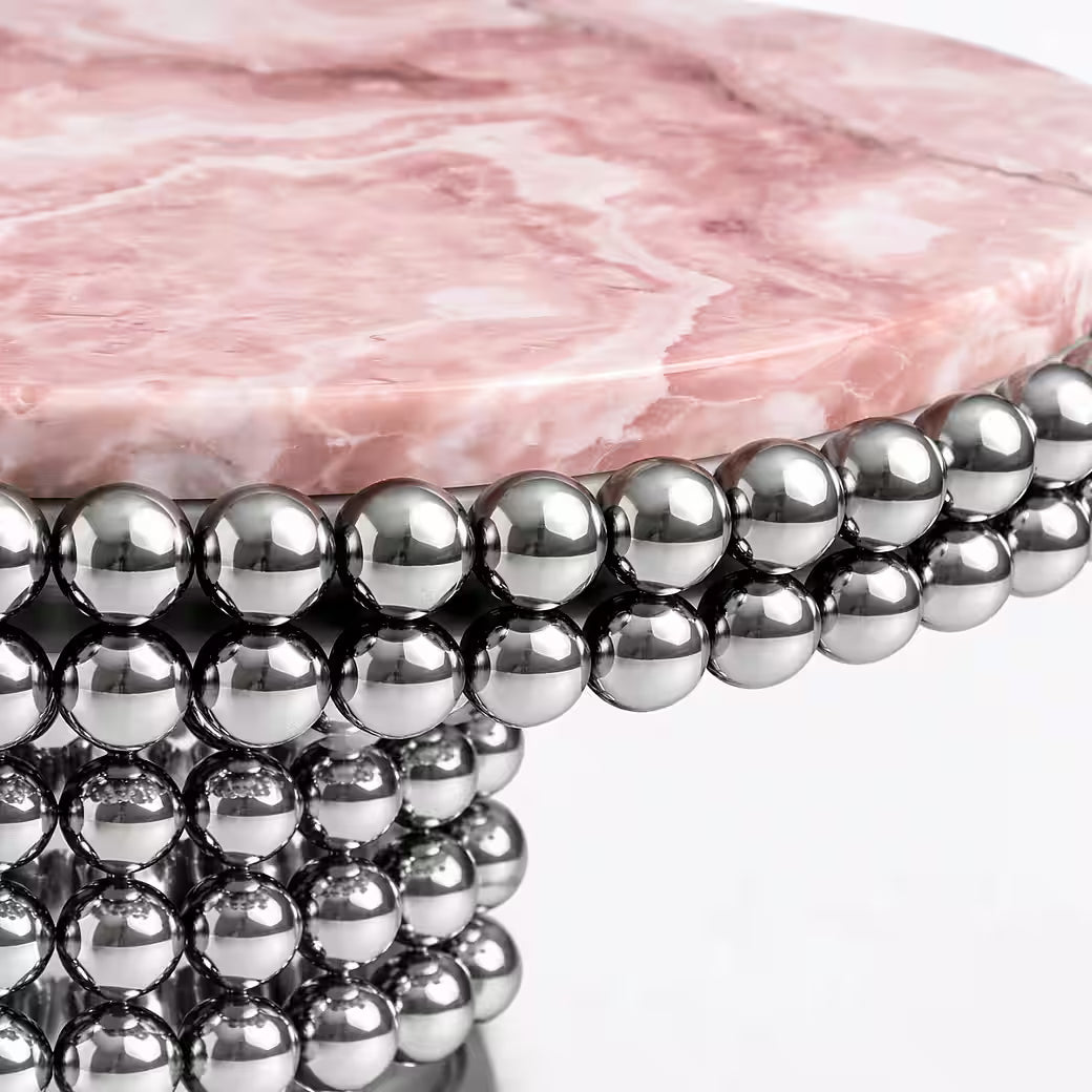 Luxury Italian Pink Marble Dining Table