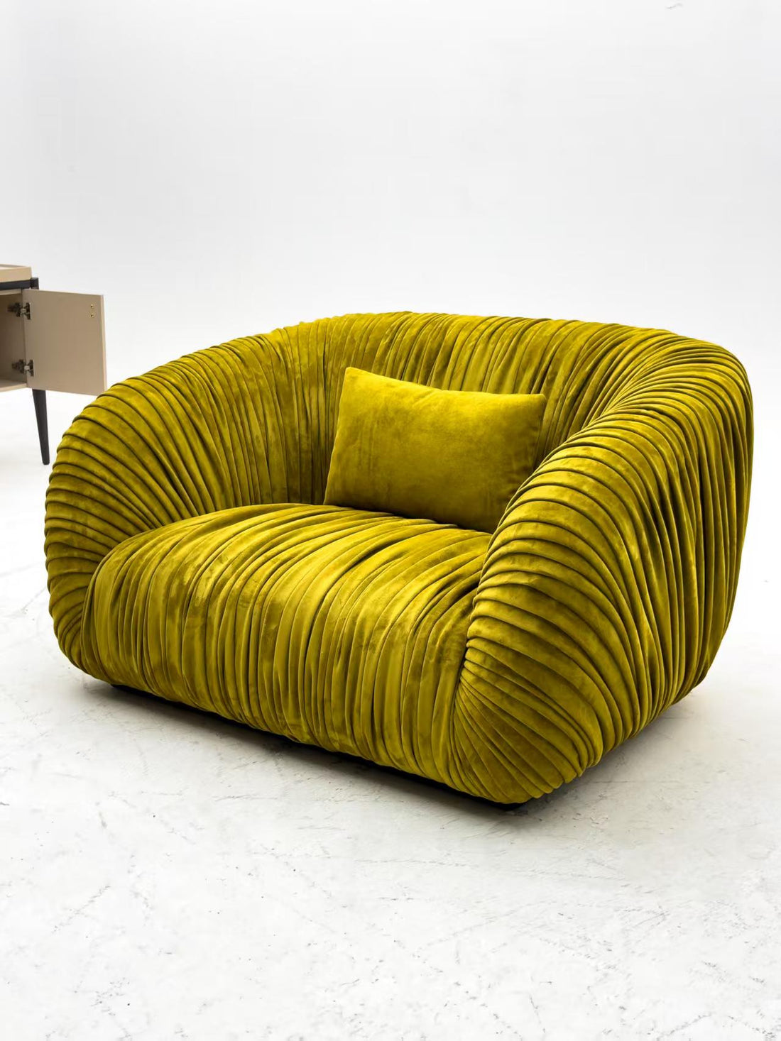 Luxury Italian Pleated Fabric Sofa