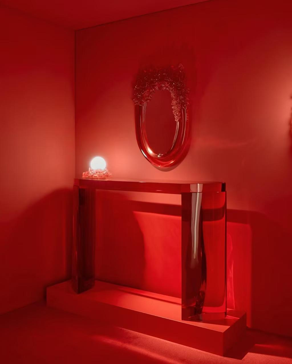 Luxury Italian Rose Sculptural Mirror