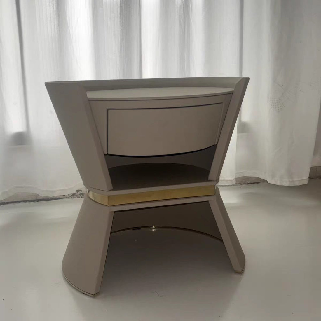 Luxury Leather Bedside Table with Modern Designer Design