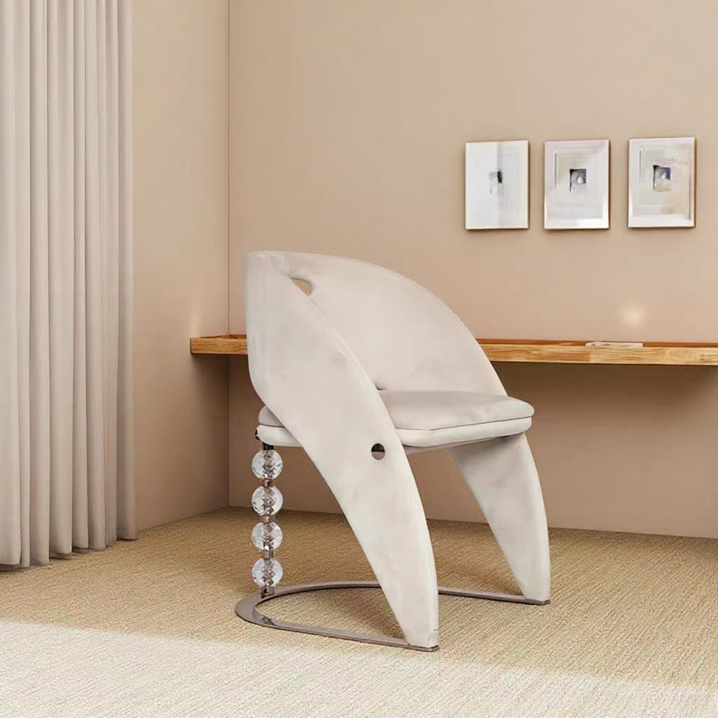 Luxury Leather Crystal Ball Dining Chair Design