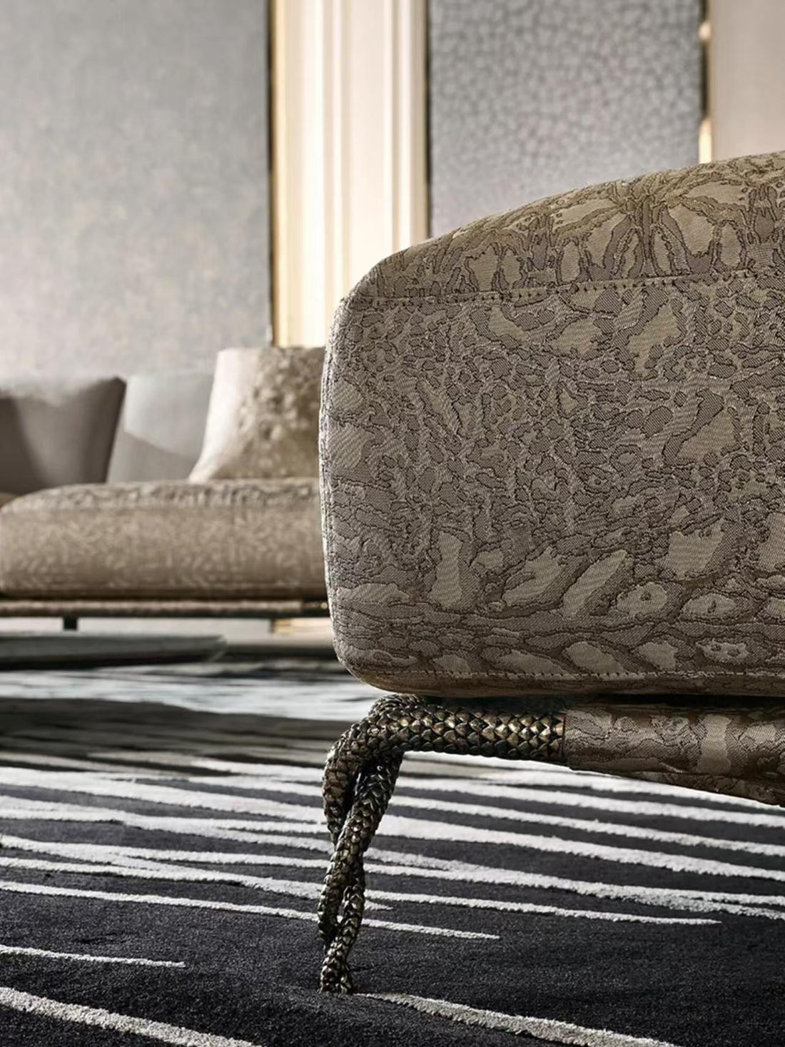 Luxury Modern Leopard Pattern Sectional Sofa
