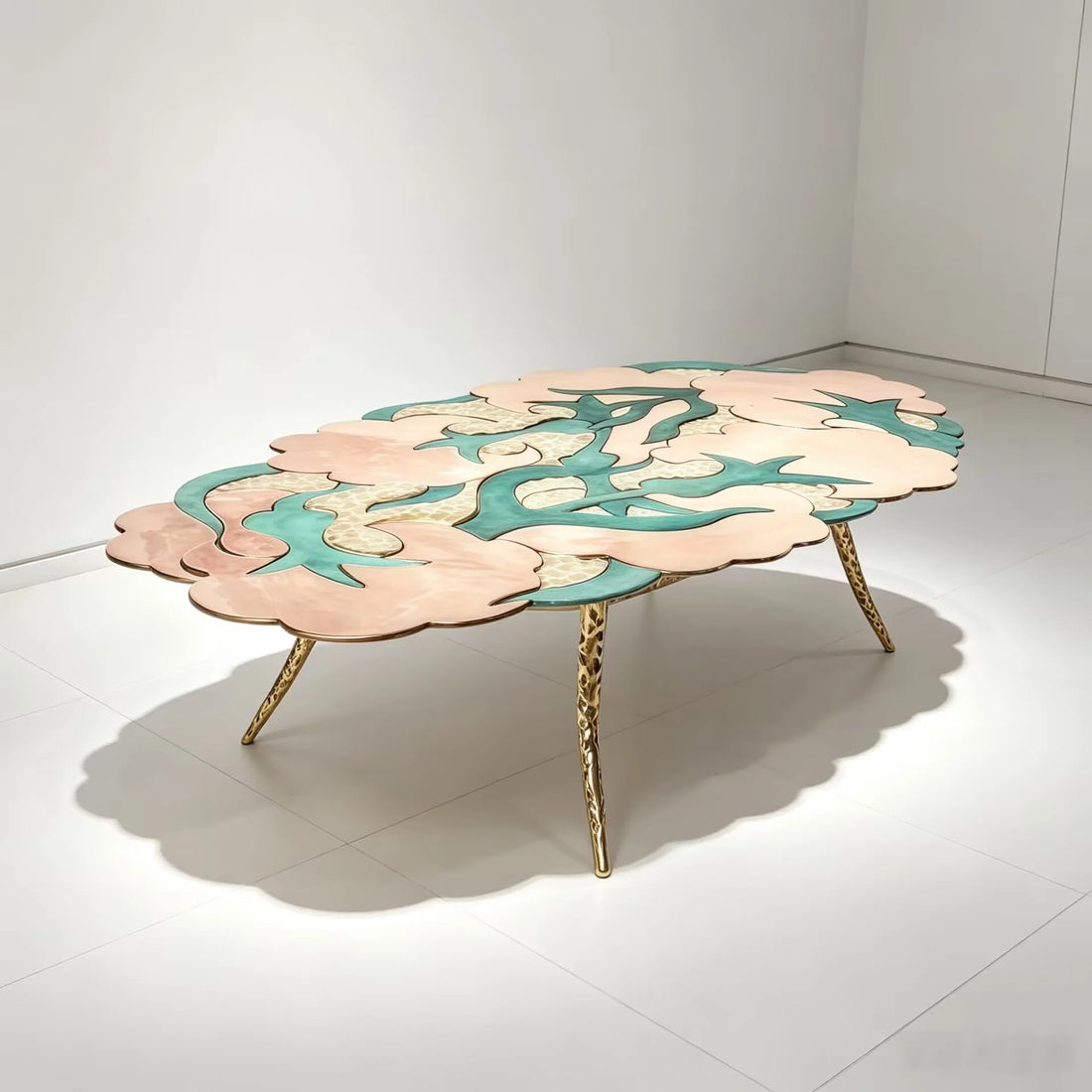 Luxury Modern Metal Stone Artistic Coffee Table