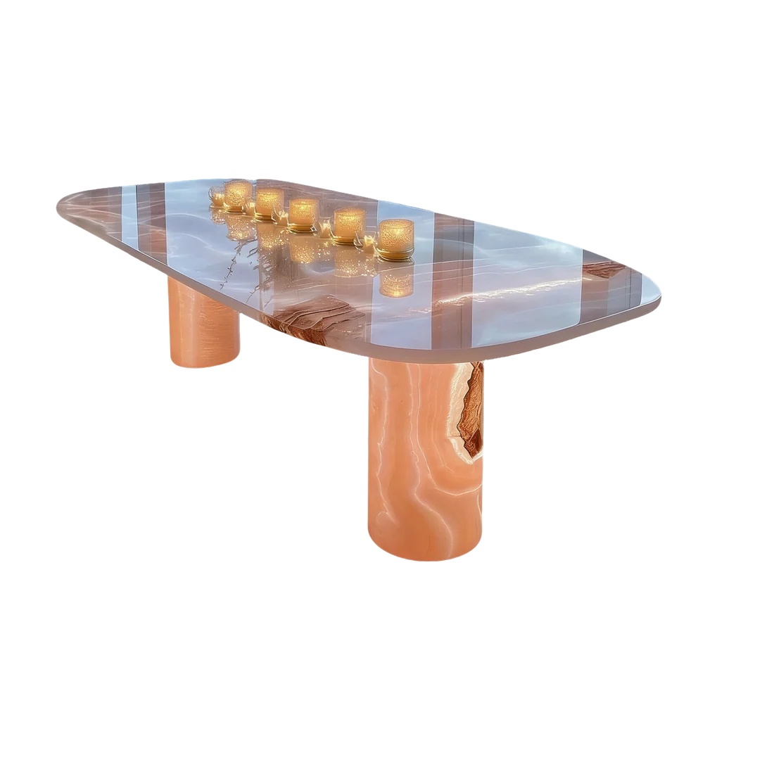 Luxury Pink Agate Natural Stone Dining Table