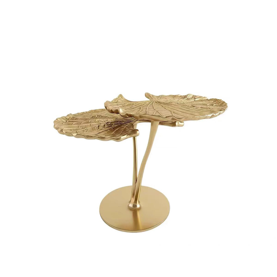 Luxury Pure Copper Lotus Leaf Side Table