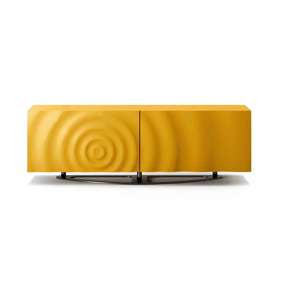 Luxury Ripple Stainless Steel Solid Wood Sideboard Cabinet
