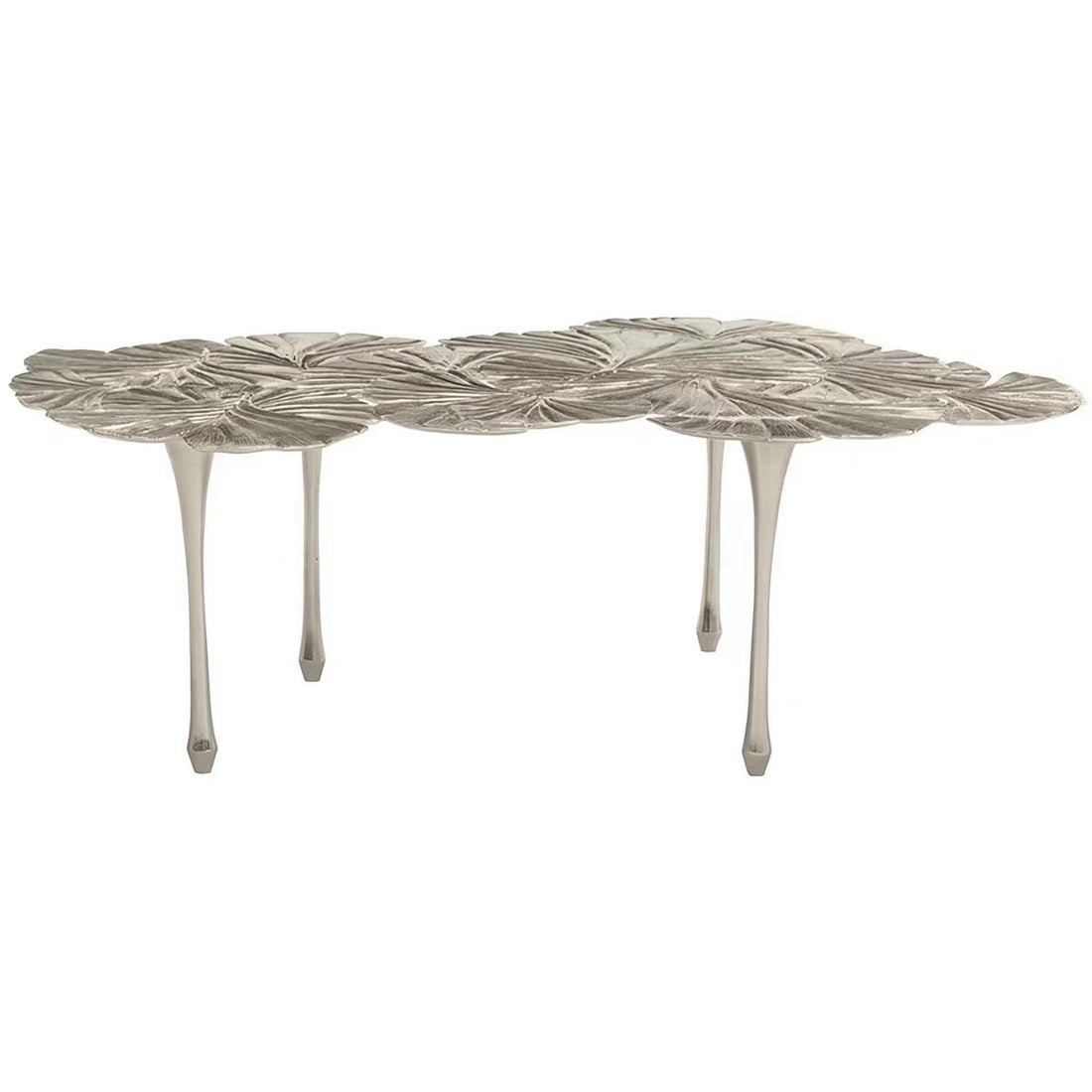 Luxury Sculptural Solid Brass Ginkgo Leaf Coffee Table