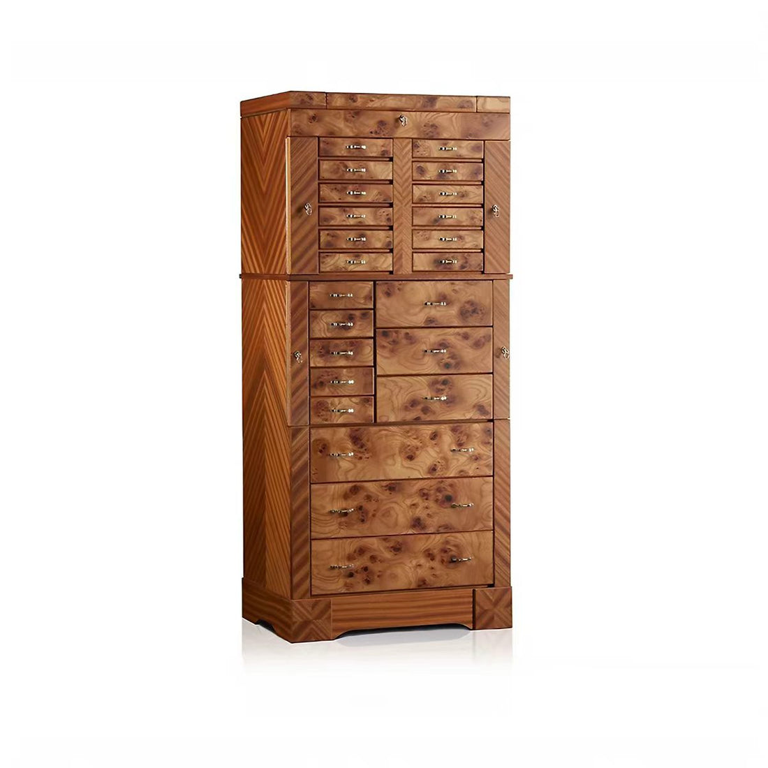Luxury Solid Wood Glass Jewelry Cabinet