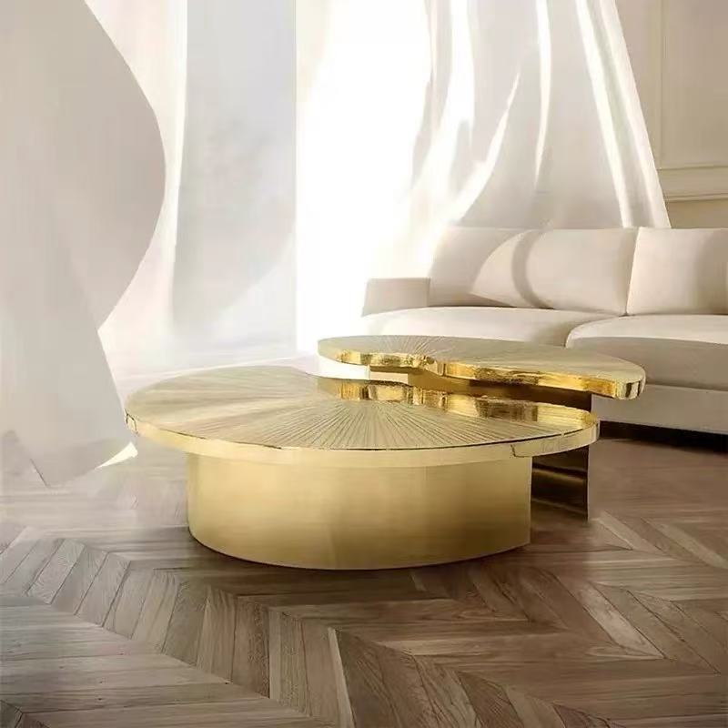 Luxury Stainless Steel Etched Coffee Table Design