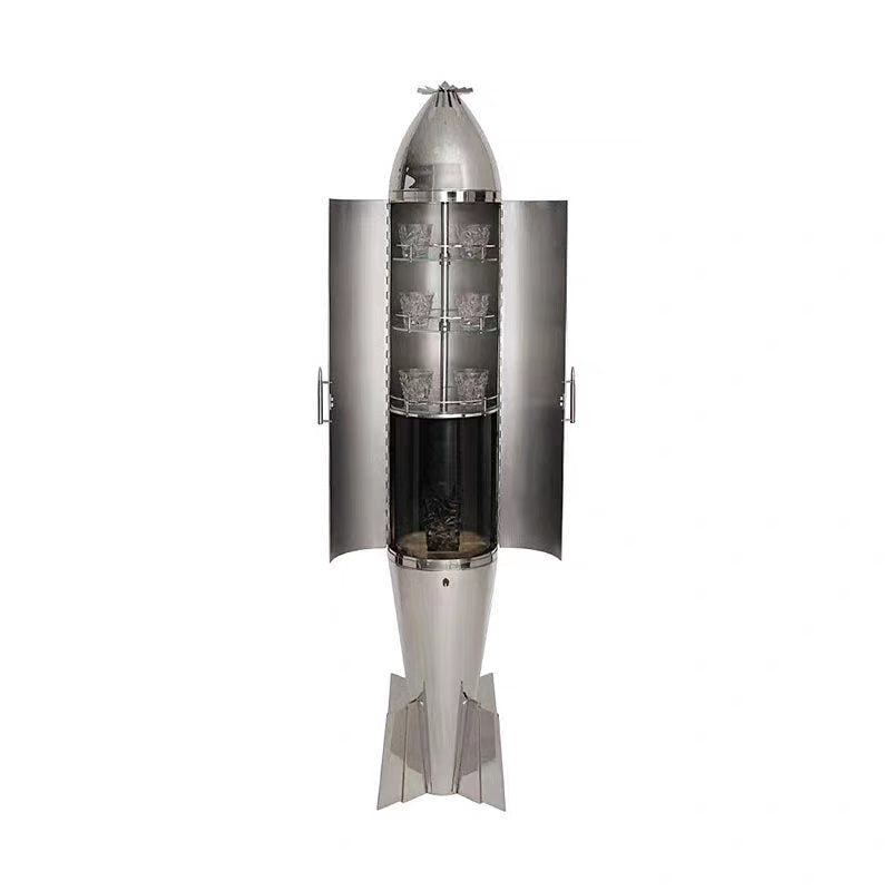 Luxury Stainless Steel Rocket Shape Wine Cabinet