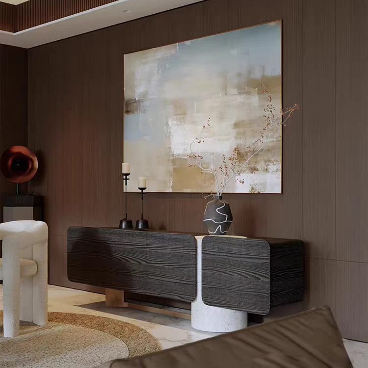 Luxury Stone Top Sideboard Cabinet Design