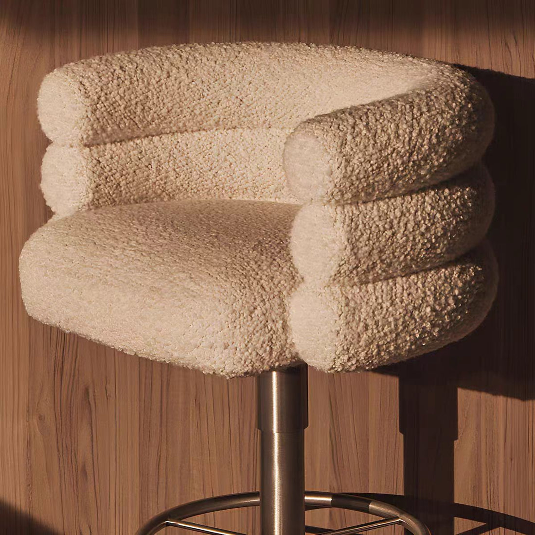 Modern Adjustable Swivel Fabric Stainless Steel Bar Stool