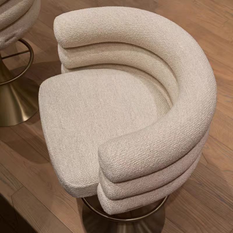 Modern Adjustable Swivel Fabric Stainless Steel Bar Stool
