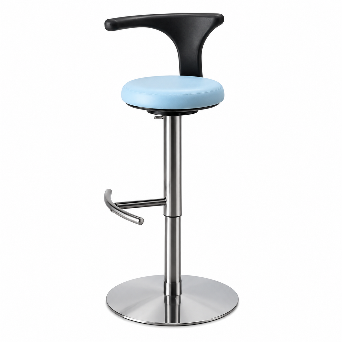 Modern Adjustable Swivel Leather Stainless Steel Bar Stool
