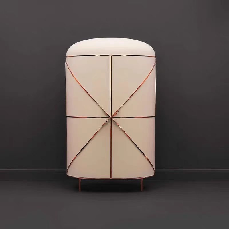 Modern Fabric Metal Wine Storage Cabinet