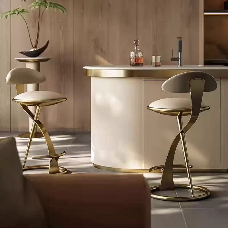 Modern Fabric Stainless Steel Bar and Counter Stool