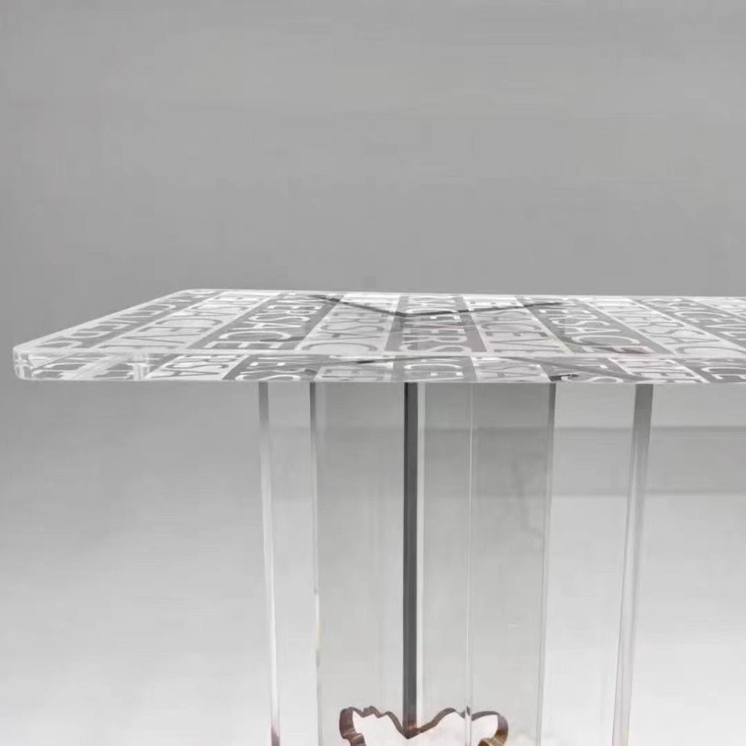 Modern Luxury Acrylic Entryway Console Table with Sculptural Design