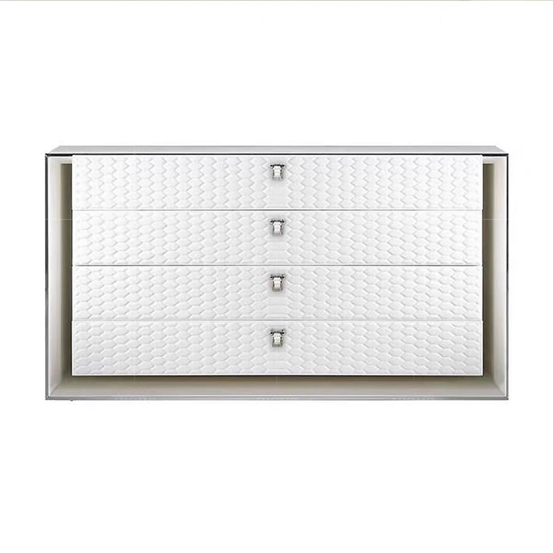 Modern Luxury Leather Metal Storage Cabinet