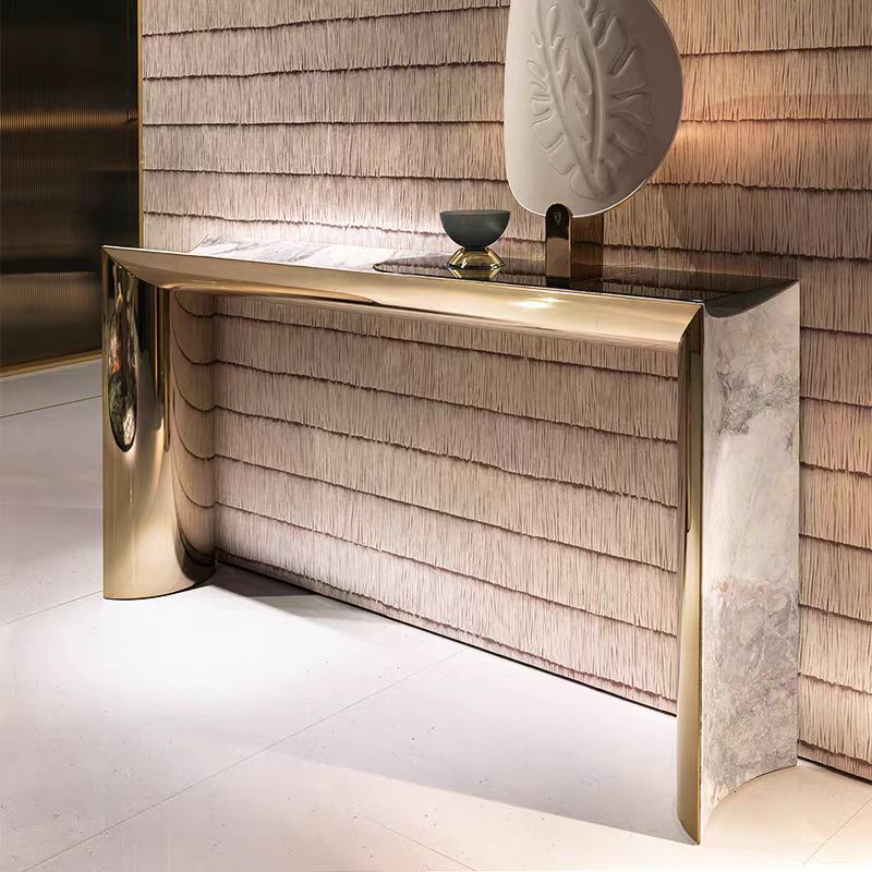 Modern Luxury Marble Metal Console Table for Entryway