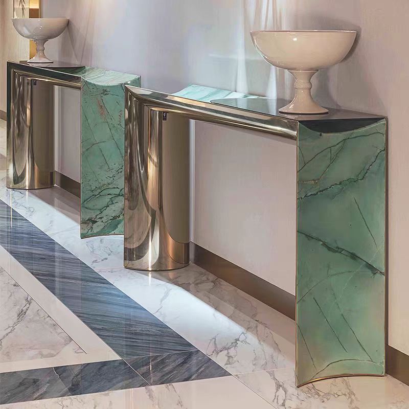 Modern Luxury Marble Metal Console Table for Entryway