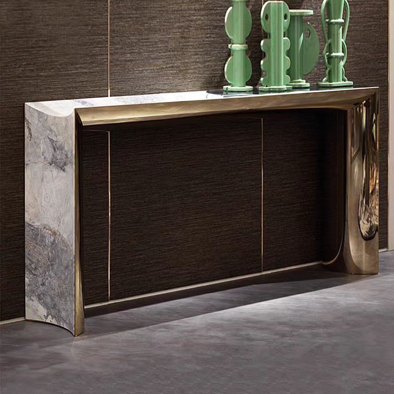 Modern Luxury Marble Metal Console Table for Entryway