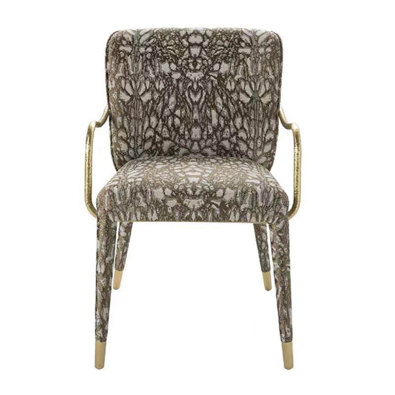 Modern Luxury Metal Solid Wood Dining Chair