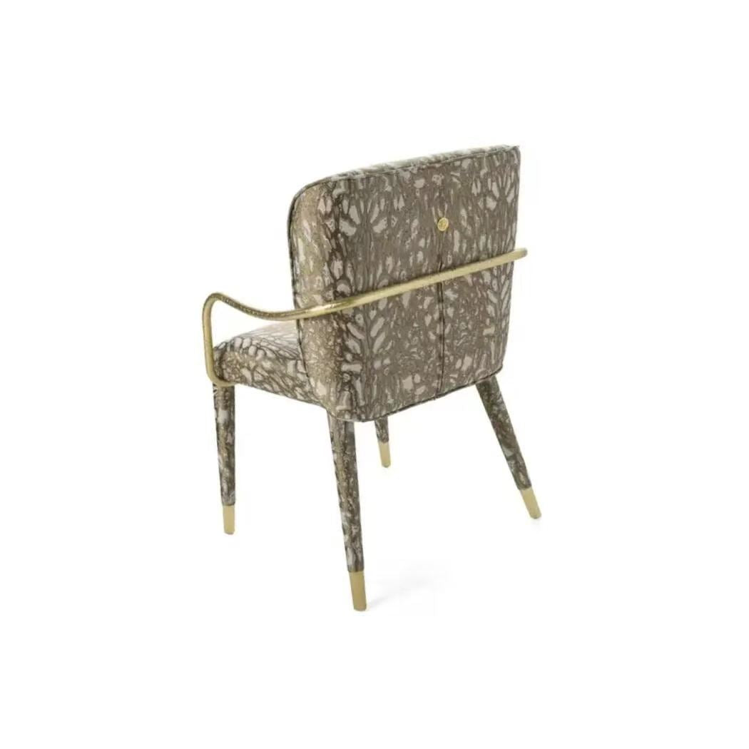 Modern Luxury Metal Solid Wood Dining Chair