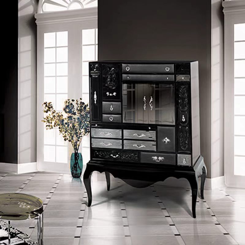 Modern Luxury Solid Wood Artistic Wine Storage Cabinet