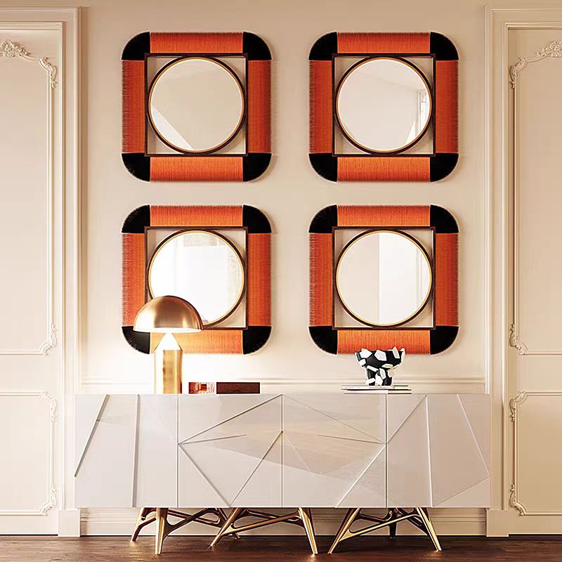 Modern Luxury Solid Wood Metal Geometric Sideboard Cabinet
