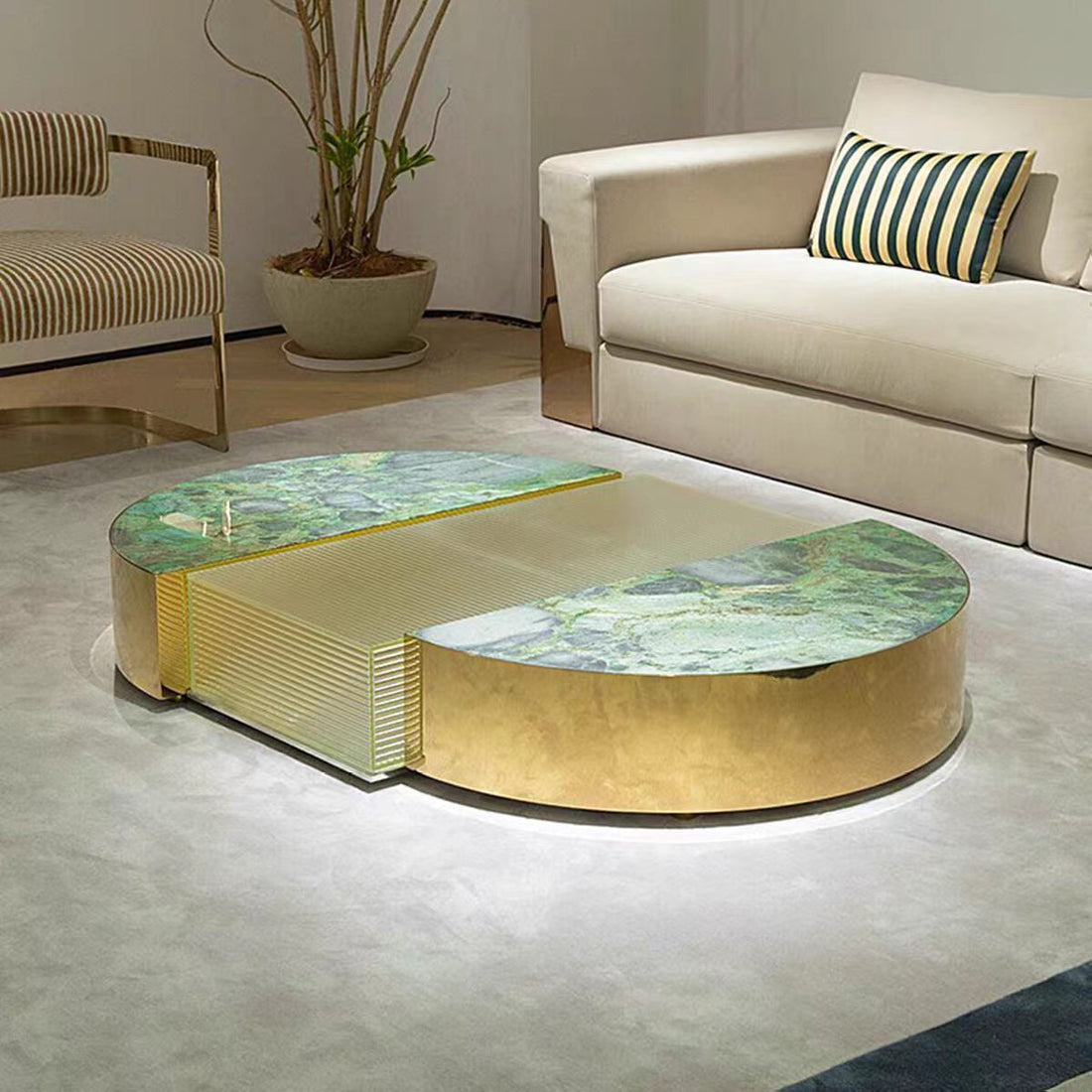 Modern Marble Stainless Steel Modular Coffee Table