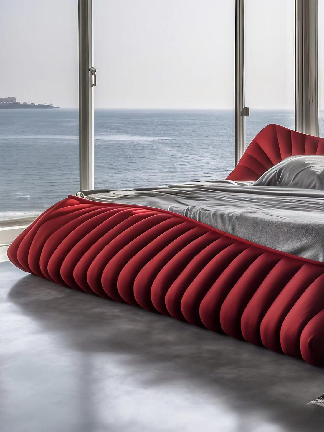 Modern Nappa Leather Solid Wood Double Bed