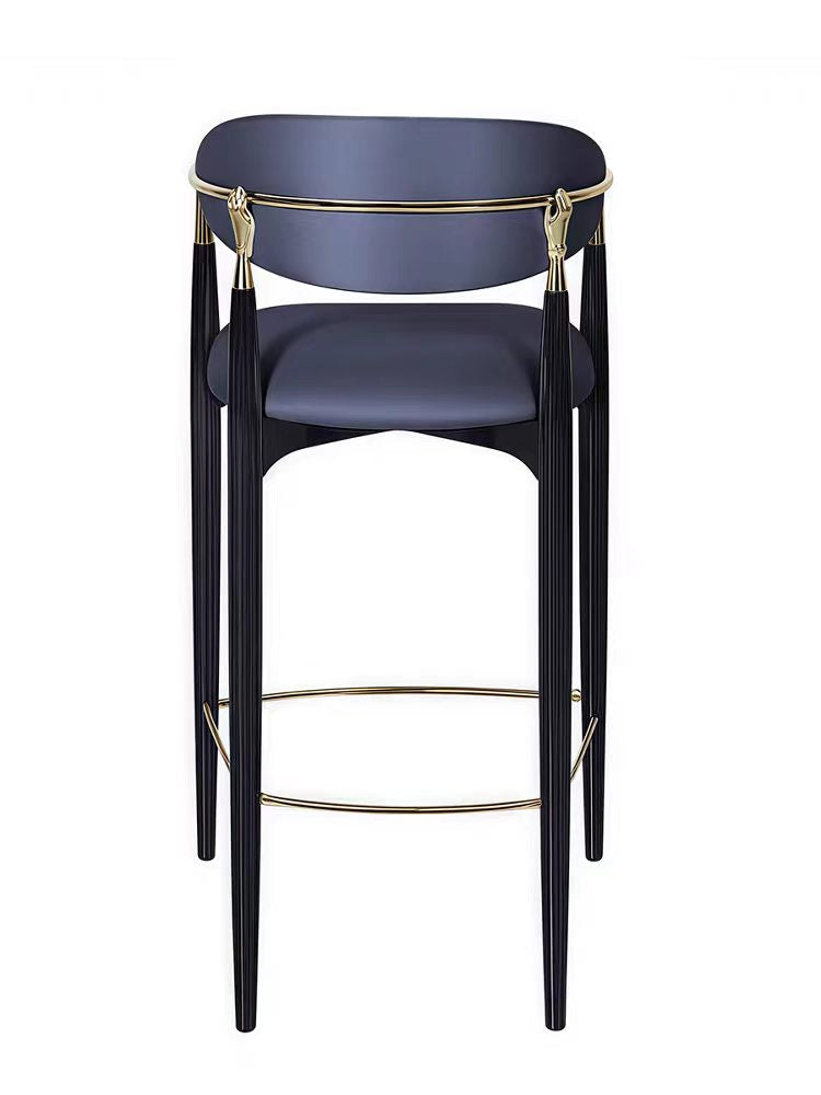 Modern Solid Wood Stainless Steel Bar Stool