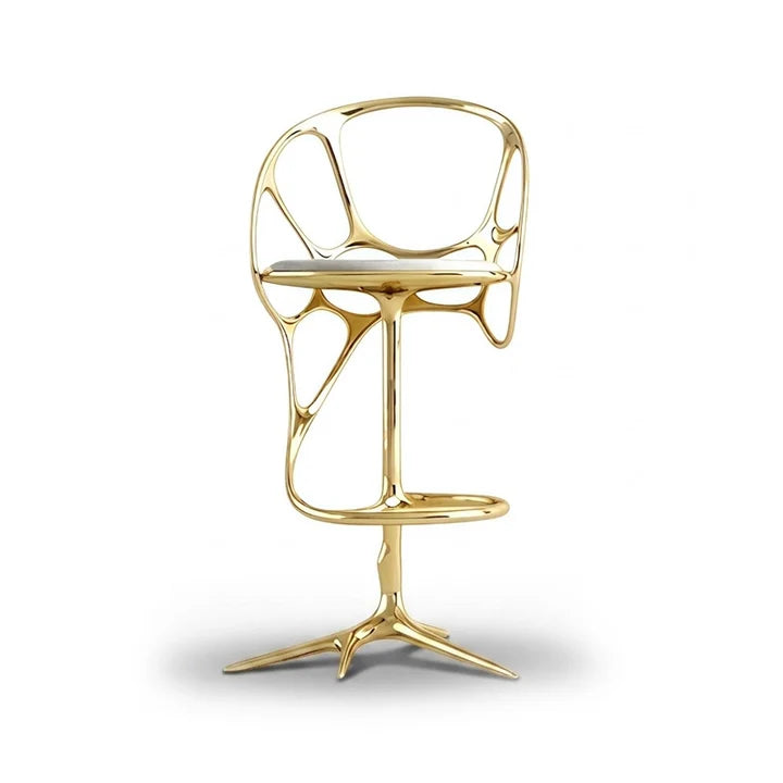 Sculptural Irregular Metal Bar Stool