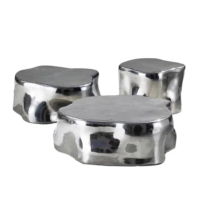 Sculptural Metal Nesting Coffee Table Set