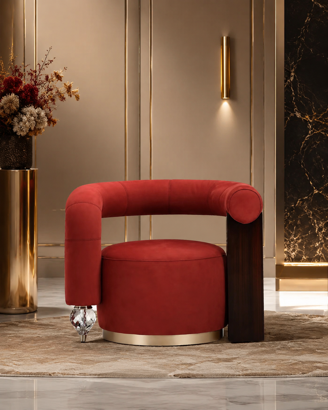 Luxury French Crystal Lounge Chair