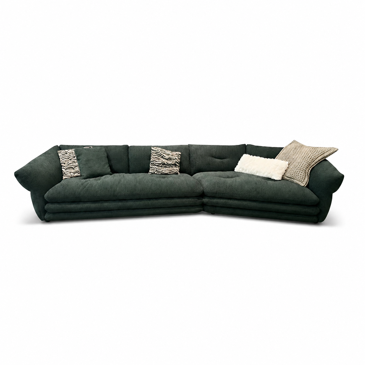 Luxury Italian Curved Fabric Sectional Sofa