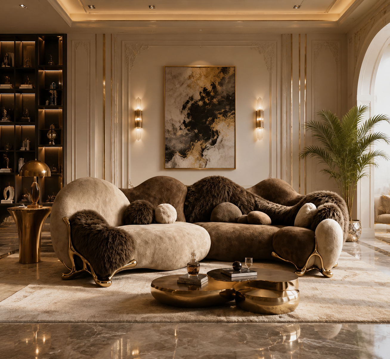 Luxury Italian Cloud Curved Sofa