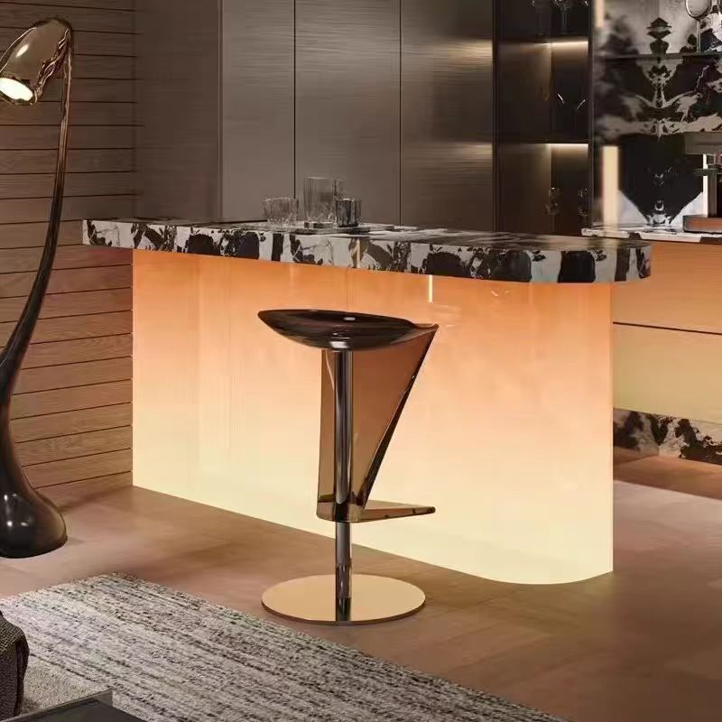 Transparent Resin Adjustable Stainless Steel Bar Stool