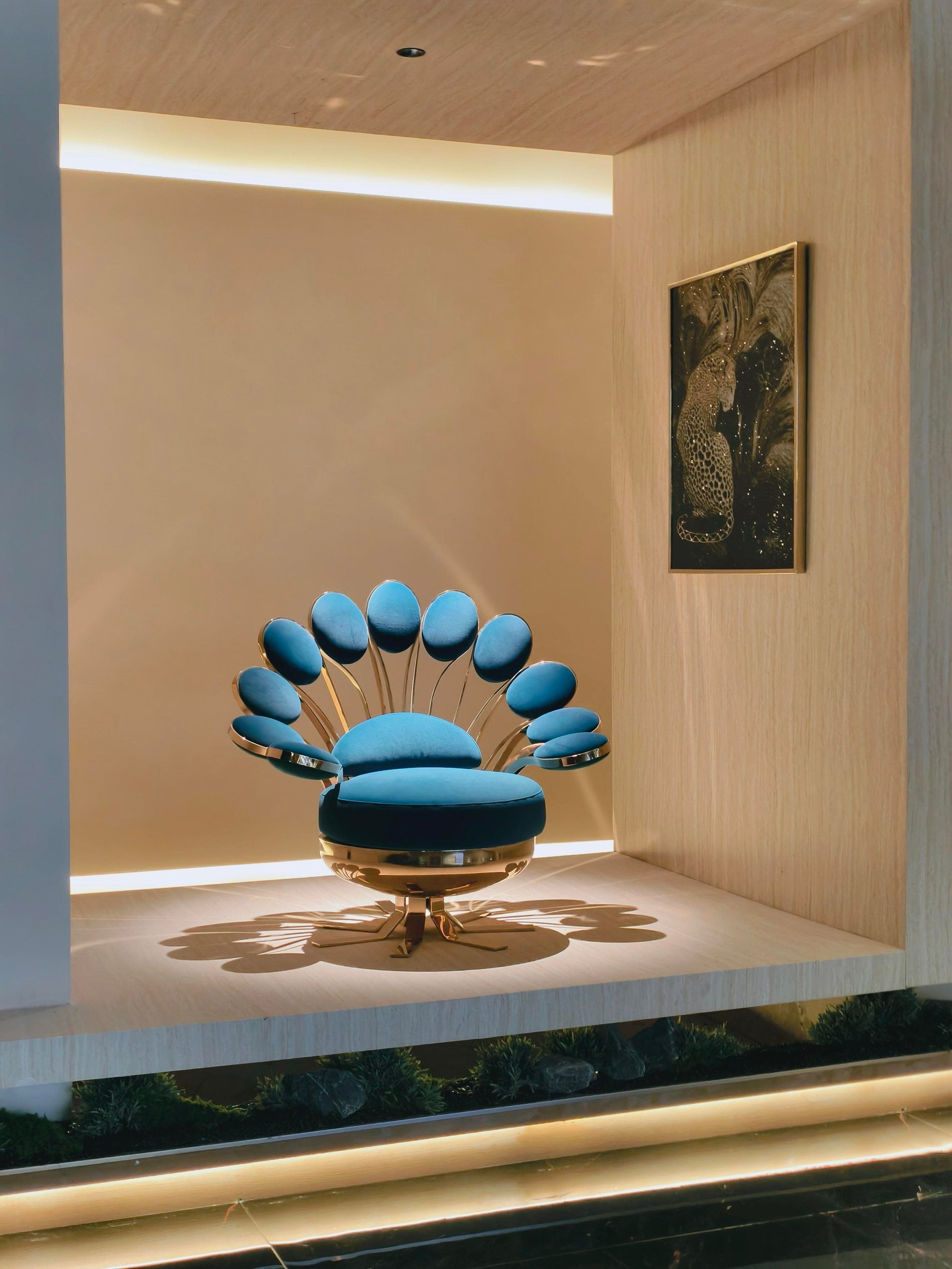 European Luxury Peacock Lounge Chair